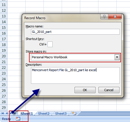 Merekam langkah2 konversi/Import file Report/Print Image ke Excel 2007