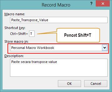 Membuat Macro/VBA yang dapat diakses dengan Keyboard shortcuts