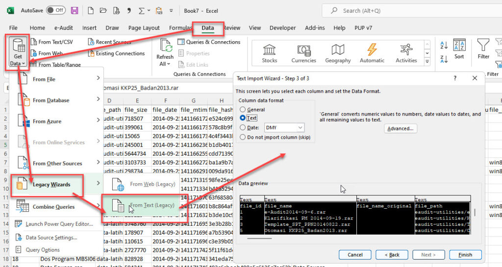 Menampilkan kembali menu Import Textfile yang hilang – e-Auditors ...